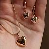 Heart Alloy Hoop Earrings & Pendant Necklaces Sets FS-WG8597C-03-1