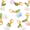 8Pcs 8 Colors Flower Acrylic Pendant Decorations HJEW-FS00034-04-2