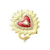 Sacred Heart Brass Micro Pave Cubic Zirconia Cuff Rings RJEW-H236-01G-02-1