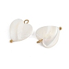 Natural Shell Heart Pendants STAS-D378-34G-2