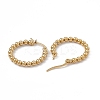 201 Stainless Steel Round Beaded Hoop Earrings with 304 Stainless Steel Pins for Women EJEW-B016-01C-G-2