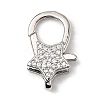 Brass Clear Cubic Zirconia Lobster Claw Clasps KK-Z078-49A-P-1