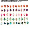 50Pcs 5 Colors Natural Agate Dyed Beads Connector Charms FIND-FG0001-55-4