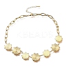 304 Stainless Steel Flat Round Vortex Bib Necklaces for Women NJEW-R014-04G-2