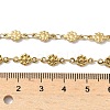 304 Stainless Steel Textured Flower Link Chain Necklaces NJEW-Z084-01G-5