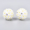 Handmade Polymer Clay Rhinestone with Resin Daisy Flower CLAY-T022-02E-2