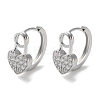 Brass Micro Pave Clear Cubic Zirconia Hoop Earrings EJEW-C121-10P-1