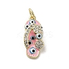 Brass Micro Pave Cubic Zirconia Pendants KK-E092-19G-01-1