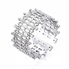 Non-Tarnish 304 Stainless Steel Bar Wrap Open Cuff Ring RJEW-T023-29P-3