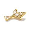 Butterfly Shape Brass Clear Cubic Zirconia Multi-Strand Links KK-L075-010LG-3