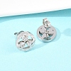 Flower 304 Stainless Steel Stud Earrings EJEW-H175-01P-2
