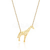 304 Stainless Steel Geometric Artistic Hollow Animal Pendant Necklaces JK0174-3-1