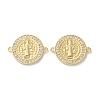 Rack Plating Brass Cubic Zirconia Saint Benedict Connector Charm KK-C084-01E-G-1