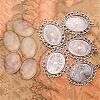 40x30mm Oval Clear Glass Cabochon Cover and Antique Silver Tibetan Style Pendant Cabochon Settings for DIY DIY-X0152-AS-RS-1