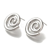 Brass Micro Pave Clear Cubic Zirconia Spiral Stud Earrings for Women EJEW-U026-02P-2