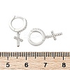 925 Sterling Silver Micro Pave Clear Cubic Zirconia Hoop Earrings for Women EJEW-G427-01P-02-5