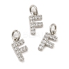 Brass Micro Pave Grade AAA Cubic Zirconia Charms LS-ZIRC-P067-11P-F-NR-1