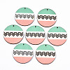Printed Natural Poplar Wood Pendants WOOD-S045-131-1