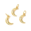 Rack Plating Brass Micro Pave Clear Cubic Zirconia Charms KK-D074-27G-2