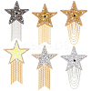 6Pcs 6 Style Star Hotfix Resin Rhinestone(Hot Melt Adhesive On the Back) DIY-PH0006-99-1