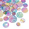 48Pcs 12 Style 201 Stainless Steel Filigree Pendants STAS-FW0001-15-3