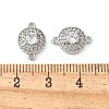 Brass Micro Pave Cubic Zirconia Connector Charms KK-U056-31P-3