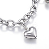 Tarnish Resistant 304 Stainless Steel Charm Bracelets LS-BJEW-G544-12P-2