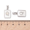 304 Stainless Steel Pave Shell Pendants STAS-G327-01P-Q-3