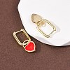 Brass Heart Hoop Earrings EJEW-C174-04G-5
