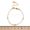 Brass & Natural Pearl Round Beaded Bracelets for Women BJEW-D366-02G-5
