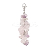Natural Rose Quartz & Amethyst Chip Beaded Pendant Decorations HJEW-JM01234-01-1