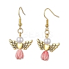 Angel Antique Golden Alloy & Resin Dangle Earrings EJEW-JE05686-09-1