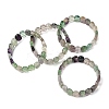 Natural Fluorite Oval Beaded Stretch Bracelet G-E010-01S-3