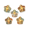 Electroplate and Golden Metal Enlaced Glass Beads EGLA-T029-02E-1