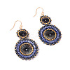 Glass Seed Braided Dangle Earrings for Women FIND-PW0024-17A-2