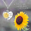 Alloy Heart with Sunflower Urn Ashes Pendant Necklace LS-BOTT-PW0002-015P-3