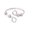 Alloy Rotating Beaded Open Cuff Ring STAS-E047-01P-1-1