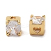 Rack Plating Brass Micro Pave Cubic Zirconia Beads KK-Z071-39G-2