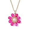 Glass & Glass Pearl Beads Pendants Necklaces for Women NJEW-MZ00106-03-2