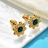 Ion Plating(IP) 304 Stainless Steel Sun Stud Earrings EJEW-A118-10G-01-2
