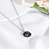 1Pc Alloy Black Enamel Moon Sun Pendant Necklaces NJEW-LP0002-94P-3