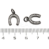CZ Brass Micro Pave Cubic Zirconia Horse Shoe Charms ZIRC-L018-13B-2