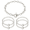 5Pcs 304 Stainless Steel Chain Bracelets BJEW-YW00017-02-1