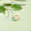 4Pcs 4 Style Natural Genmstone Wire Wrapped Finger Ring RJEW-TA00022-4