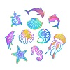 16Pcs 16 Styles Ion Plating(IP) 304 Stainless Steel Etched Metal Embellishments Pendants STAS-CJ0002-56-9