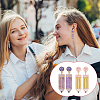 4 Pairs 4 Colors Alloy Enamel Pencil Dangle Stud Earrings for Teachers' Day EJEW-AN0004-86-6