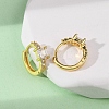 Brass Micro Pave Clear Cubic Zirconia Square Hoop Earrings EJEW-S280-06G-3