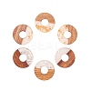 Transparent Resin & Walnut Wood Pendants RESI-CJ0001-50-9