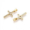 Brass Micro Pave Cubic Zirconia Pendants KK-T070-77G-2