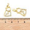 Cat Shape Brass Micro Pave Cubic Zirconia Pendants KK-M325-05G-3